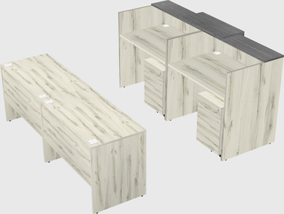 Shared u-shaped reception desks