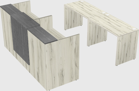 Shared u-shaped reception desks