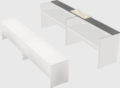 Shared u-shaped reception desks