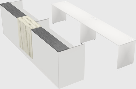 Shared u-shaped reception desks