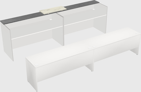 Shared u-shaped reception desks