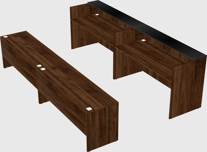Shared u-shaped reception desks