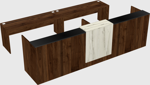Shared u-shaped reception desks