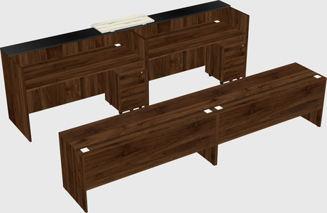 Shared u-shaped reception desks