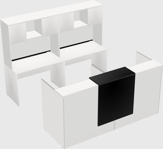 Shared u-shaped reception desks