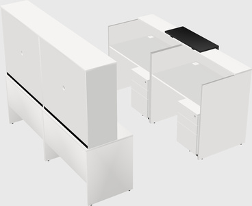 Shared u-shaped reception desks