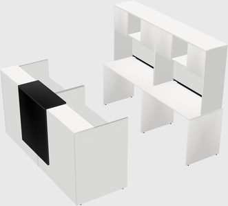 Shared u-shaped reception desks
