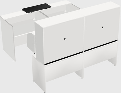 Shared u-shaped reception desks
