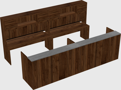 Shared u-shaped reception desks