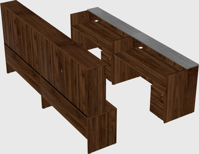 Shared u-shaped reception desks