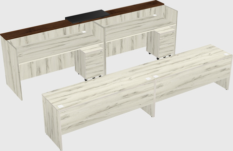Shared u-shaped reception desks