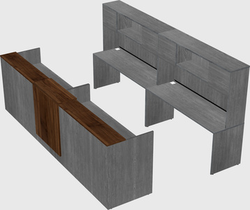Shared u-shaped reception desks