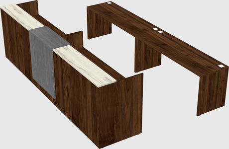 Shared u-shaped reception desks