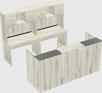Shared u-shaped reception desks