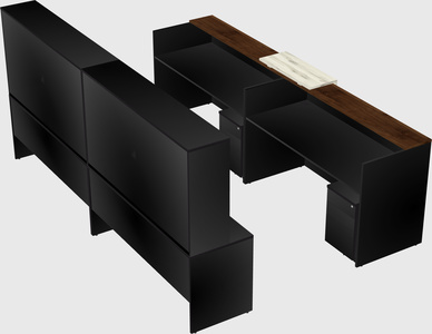 Shared u-shaped reception desks