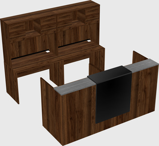 Shared u-shaped reception desks