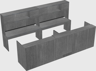 Shared u-shaped reception desks