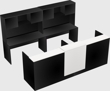 Shared u-shaped reception desks