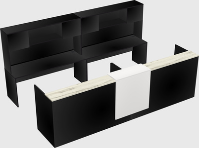 Shared u-shaped reception desks