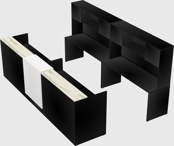 Shared u-shaped reception desks