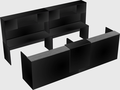 Shared u-shaped reception desks