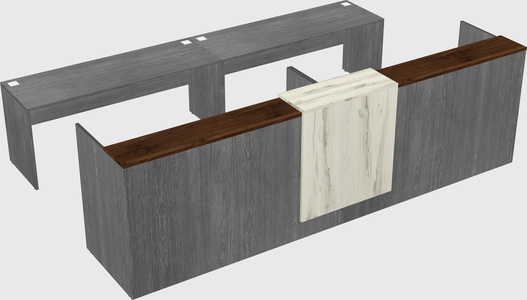 Shared u-shaped reception desks