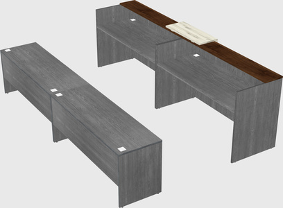 Shared u-shaped reception desks