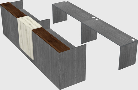 Shared u-shaped reception desks