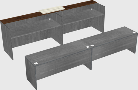 Shared u-shaped reception desks