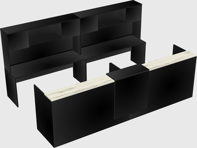 Shared u-shaped reception desks