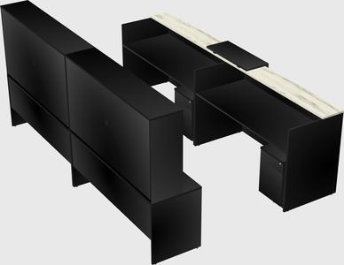Shared u-shaped reception desks