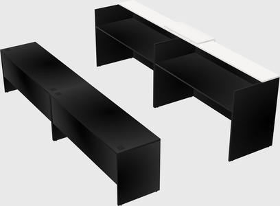 Shared u-shaped reception desks