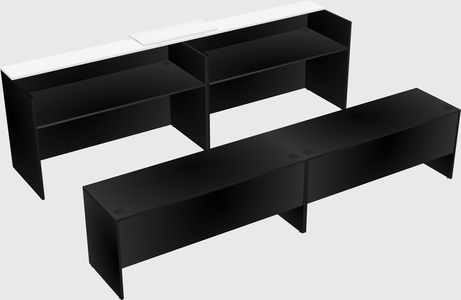 Shared u-shaped reception desks