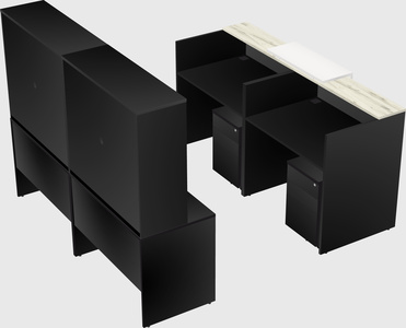 Shared u-shaped reception desks
