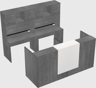 Shared u-shaped reception desks