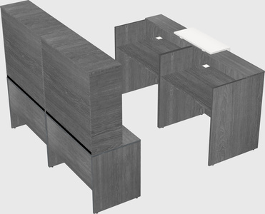 Shared u-shaped reception desks