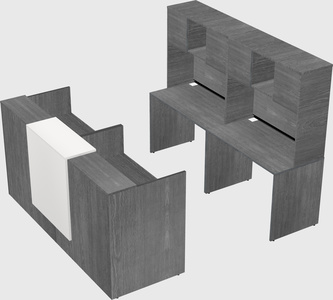 Shared u-shaped reception desks