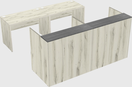 Shared u-shaped reception desks