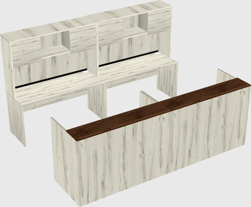 Shared u-shaped reception desks