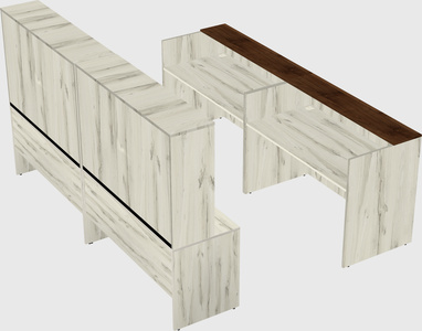 Shared u-shaped reception desks