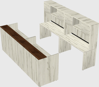 Shared u-shaped reception desks