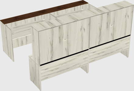 Shared u-shaped reception desks