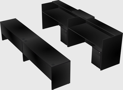 Shared u-shaped reception desks