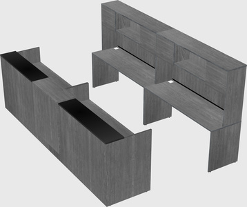 Shared u-shaped reception desks