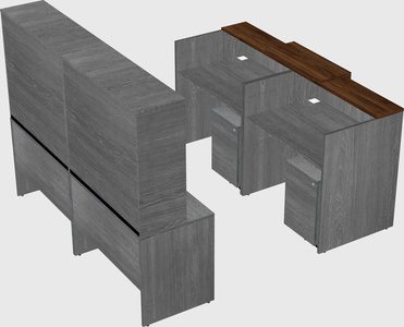 Shared u-shaped reception desks