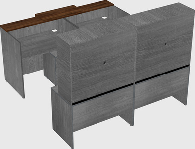 Shared u-shaped reception desks