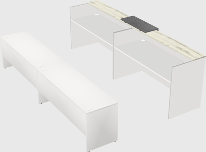 Shared u-shaped reception desks