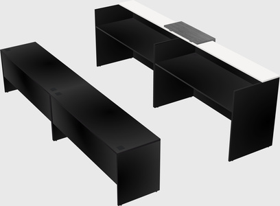 Shared u-shaped reception desks