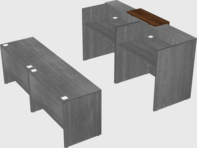 Shared u-shaped reception desks