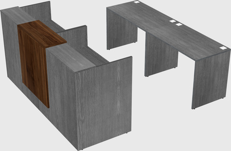 Shared u-shaped reception desks